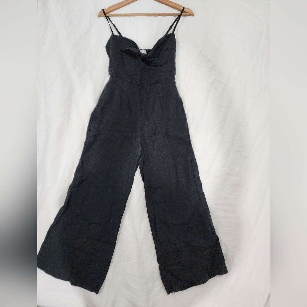 Faithfull the Brand Black Linen Jumpsuit